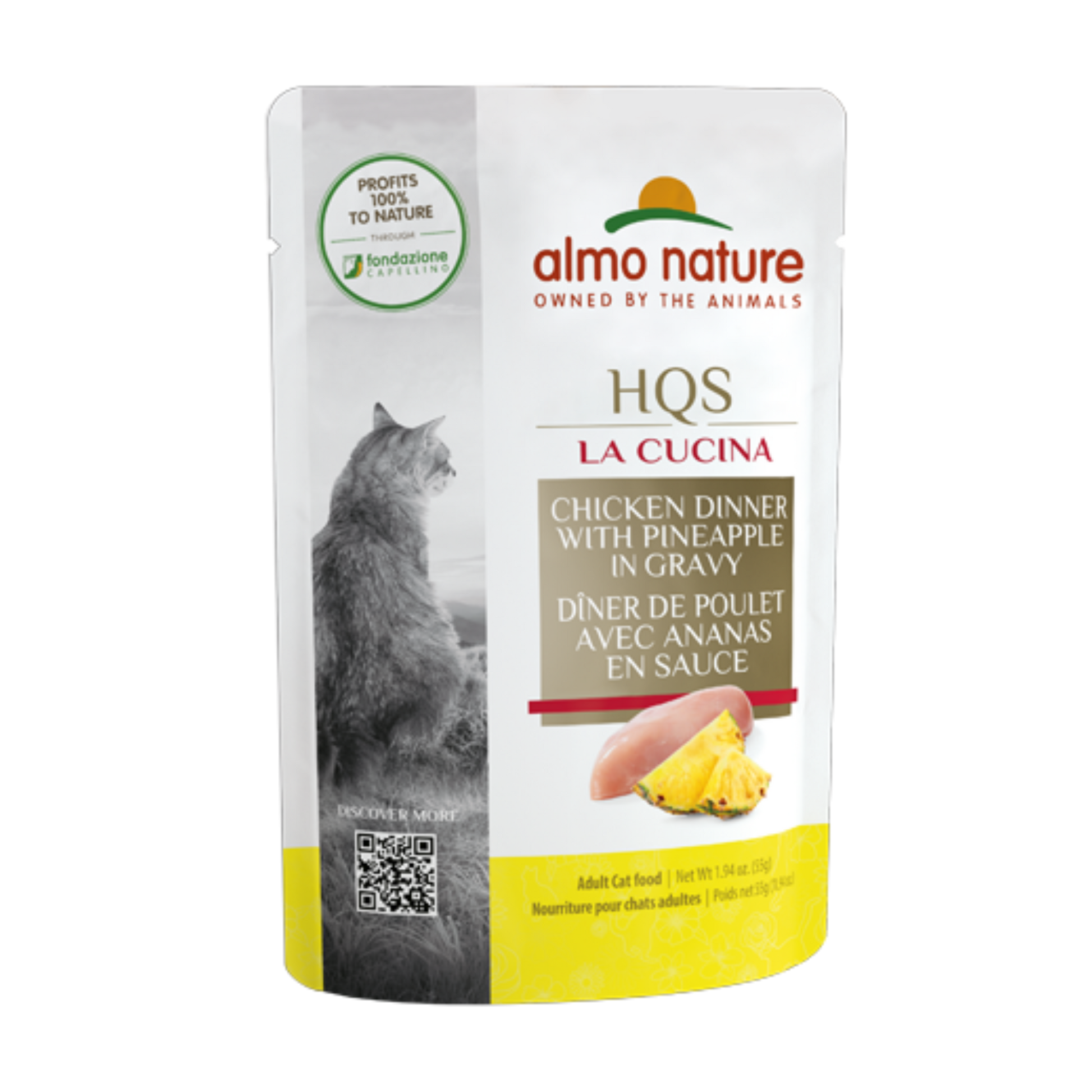 Almo Nature HQS La Cucina Chicken Dinner with Pineapple in Gravy Wet Cat Food - Pups & Cubs Premium Pet Food