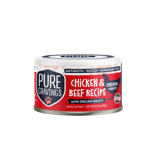 Pure Cravings Chicken & Beef Recipe Shredded in Broth Wet Cat Food
