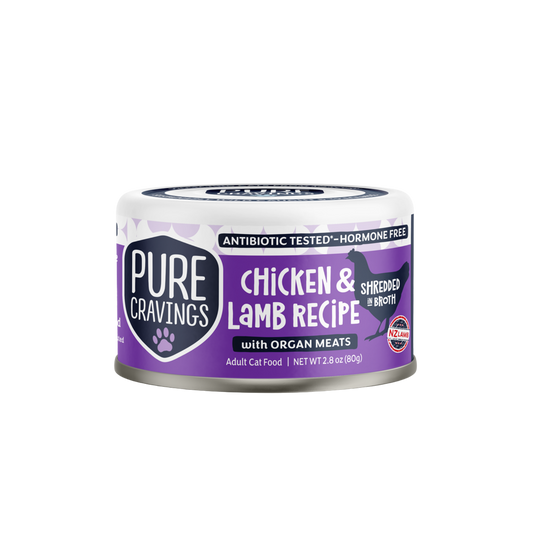 Pure Cravings Chicken & Lamb Recipe Shredded in Broth Wet Cat Food