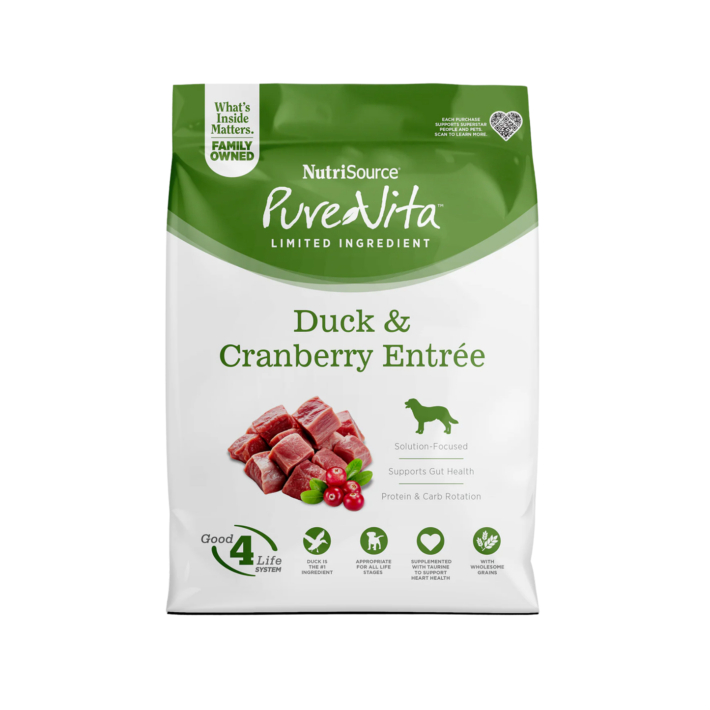 NutriSource PureVita Duck & Cranberry Entrée Limited Ingredient Dog Food