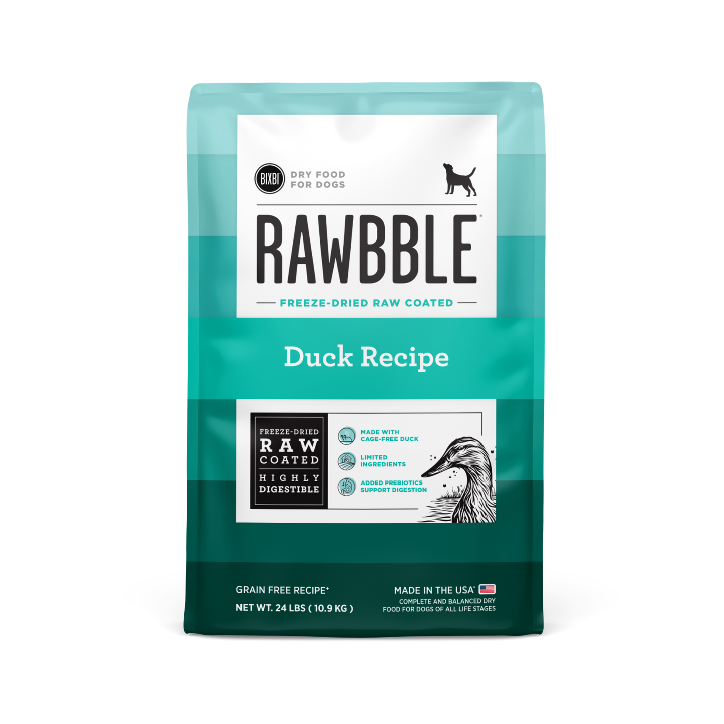 Rawbble Dry Food for Dogs – Duck Recipe - Pups & Cubs Premium Pet Food