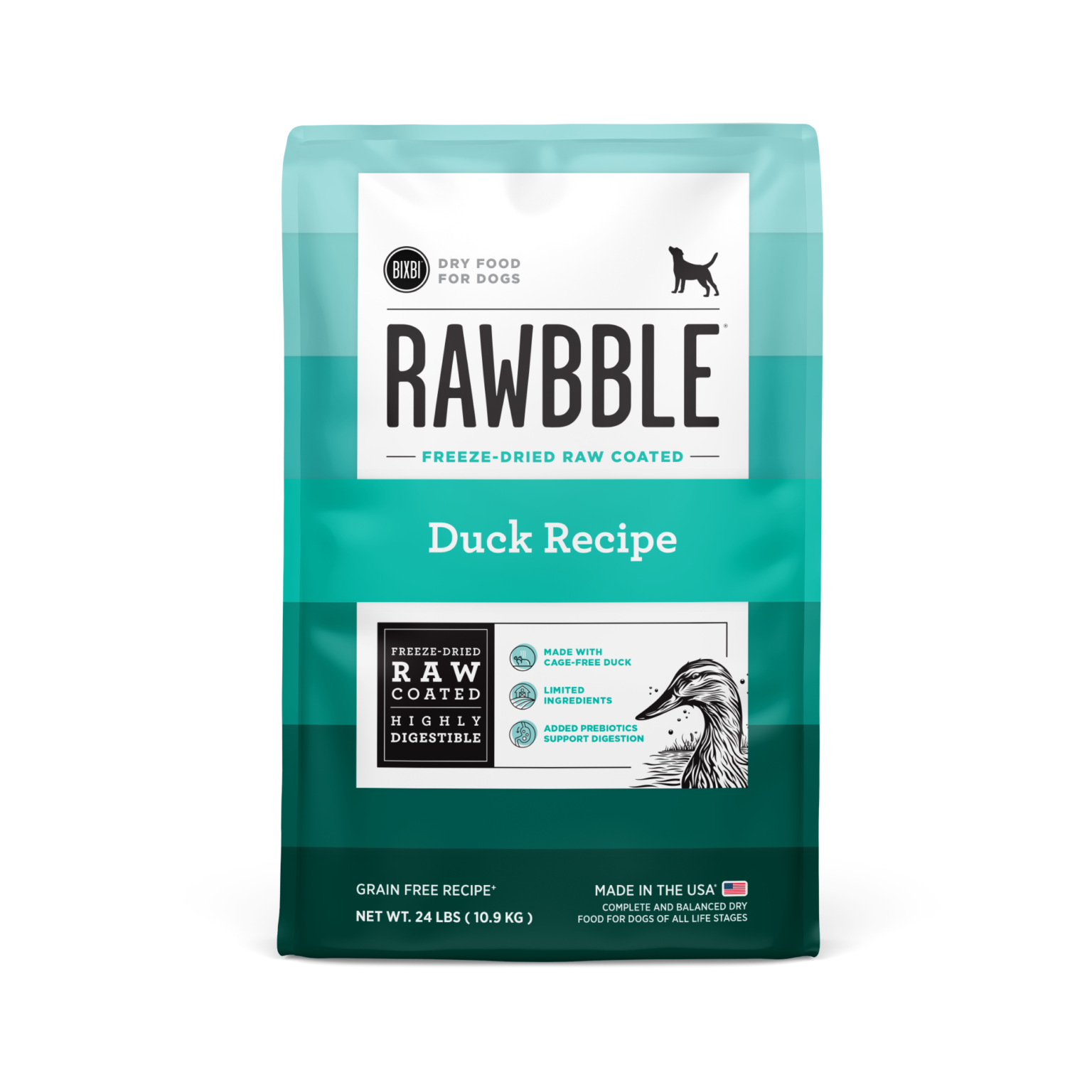 Rawbble Dry Food for Dogs – Duck Recipe - Pups & Cubs Premium Pet Food