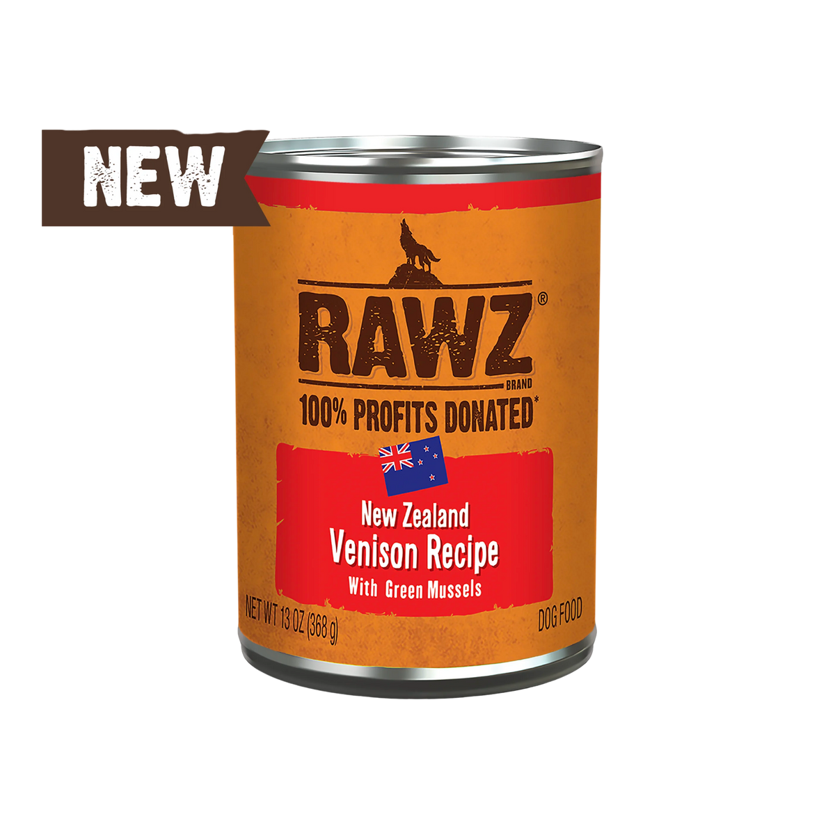 Rawz 94% Venison Recipe with Green Mussels Pate Dog Food, 13oz