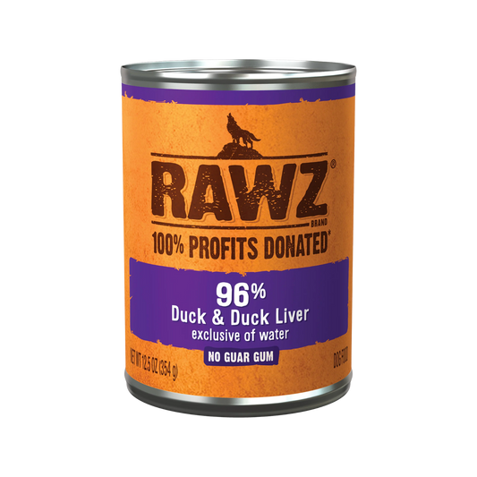 Rawz 96% Duck & Duck Liver Wet Dog Food