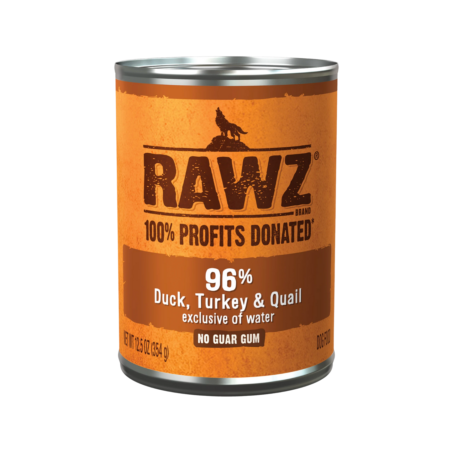 Rawz 96% Duck, Turkey & Quail Wet Dog Food