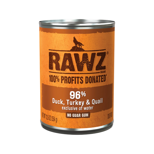 Rawz 96% Duck, Turkey & Quail Wet Dog Food