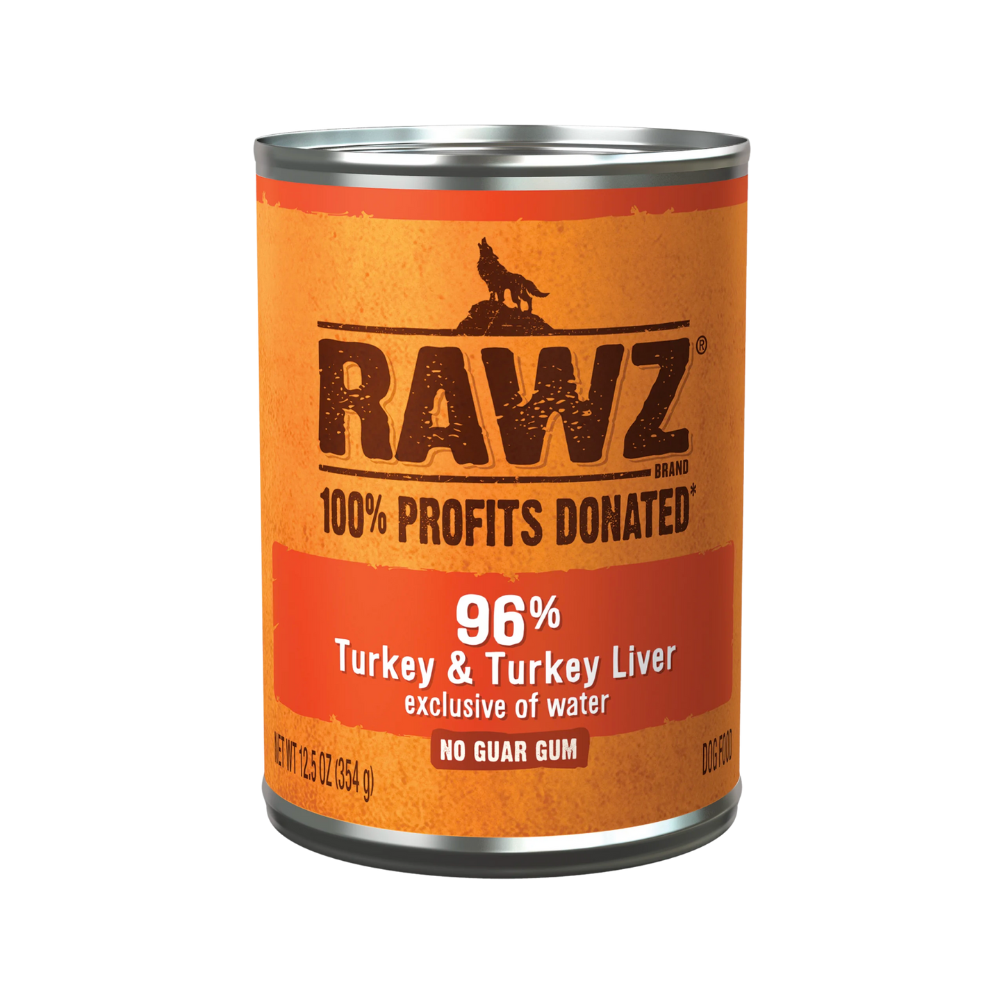 Rawz 96% Turkey & Turkey Liver Wet Dog Food
