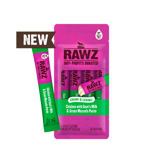 Rawz Chicken with Goat's Milk & Green Mussels Lickable Treat for Cats, 4pck
