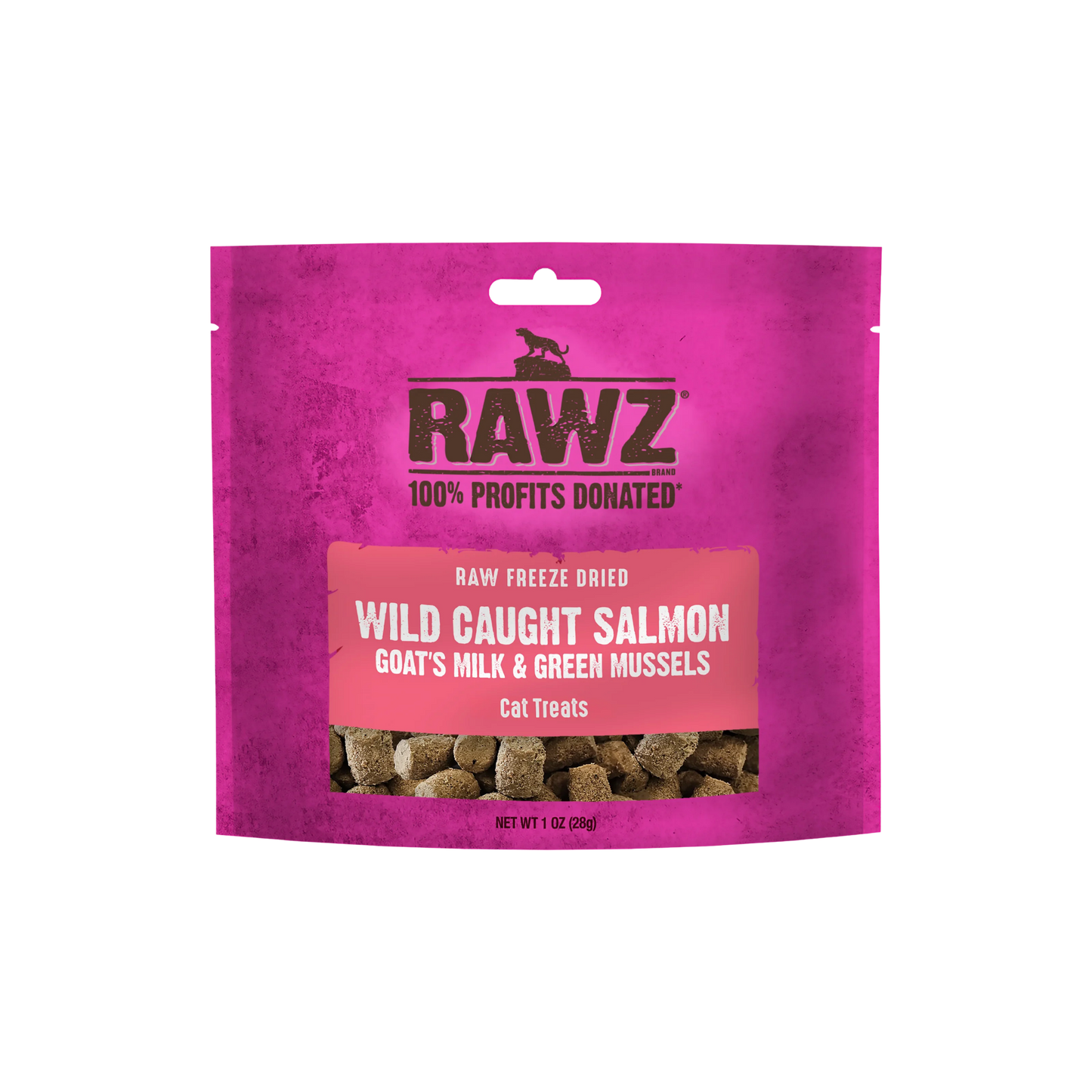 Rawz Freeze-Dried Wild Caught Salmon, Goat's Milk & Green Mussels Cat Treats, 1oz