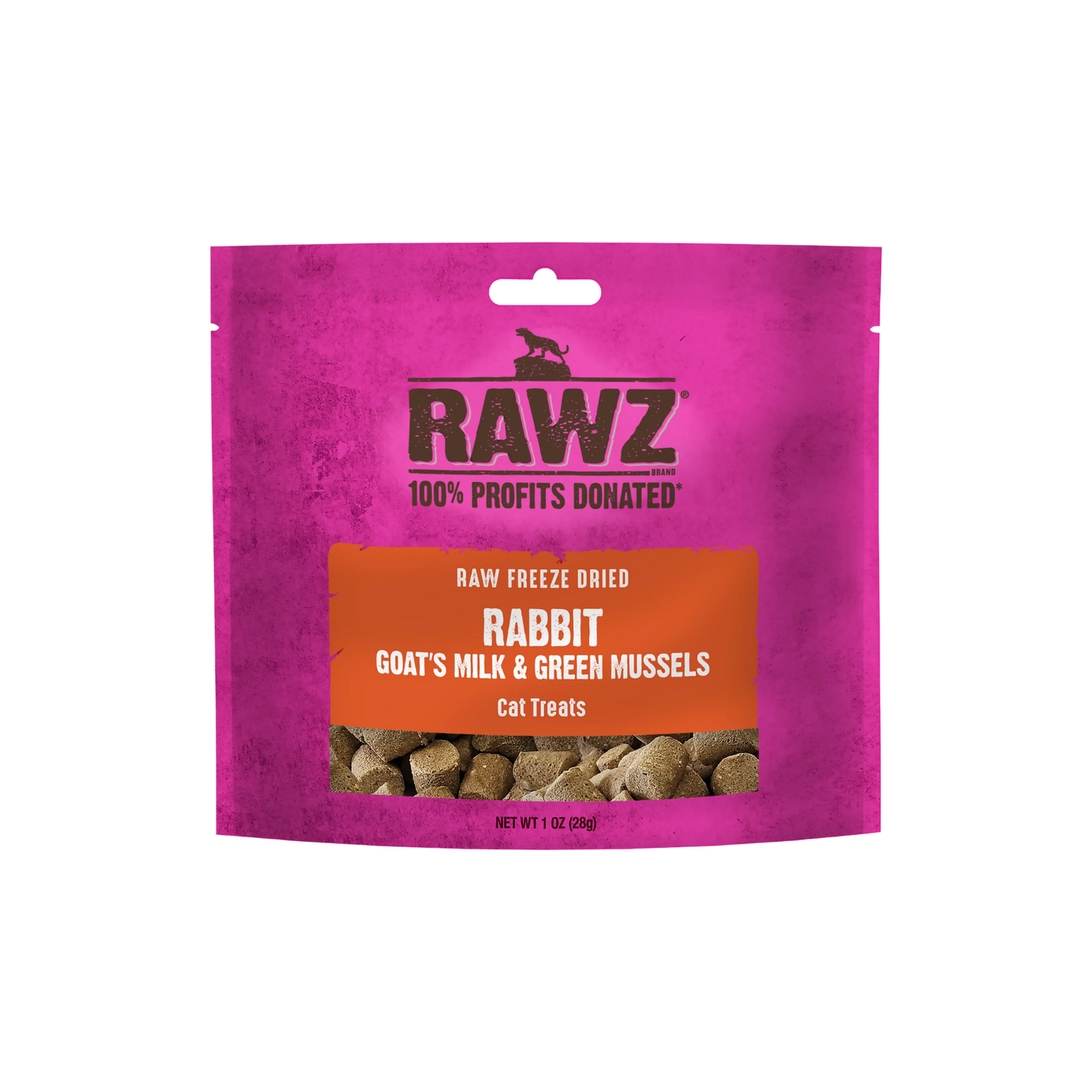 Rawz Freeze Dried Rabbit, Goat's Milk & Green Mussels Cat Treats, 1oz