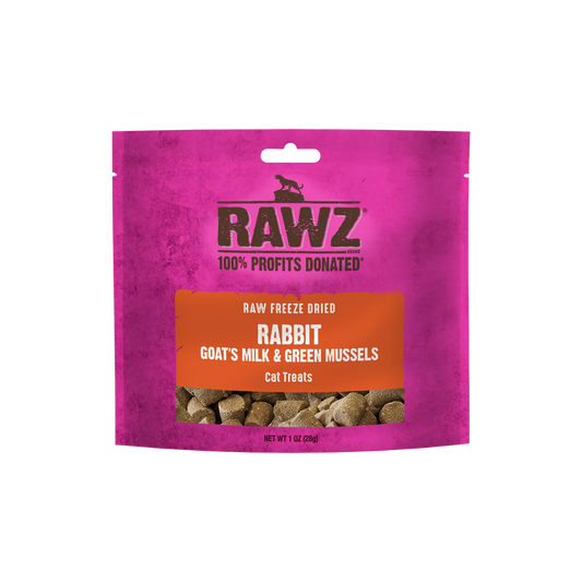 Rawz Freeze Dried Rabbit, Goat's Milk & Green Mussels Cat Treats, 1oz