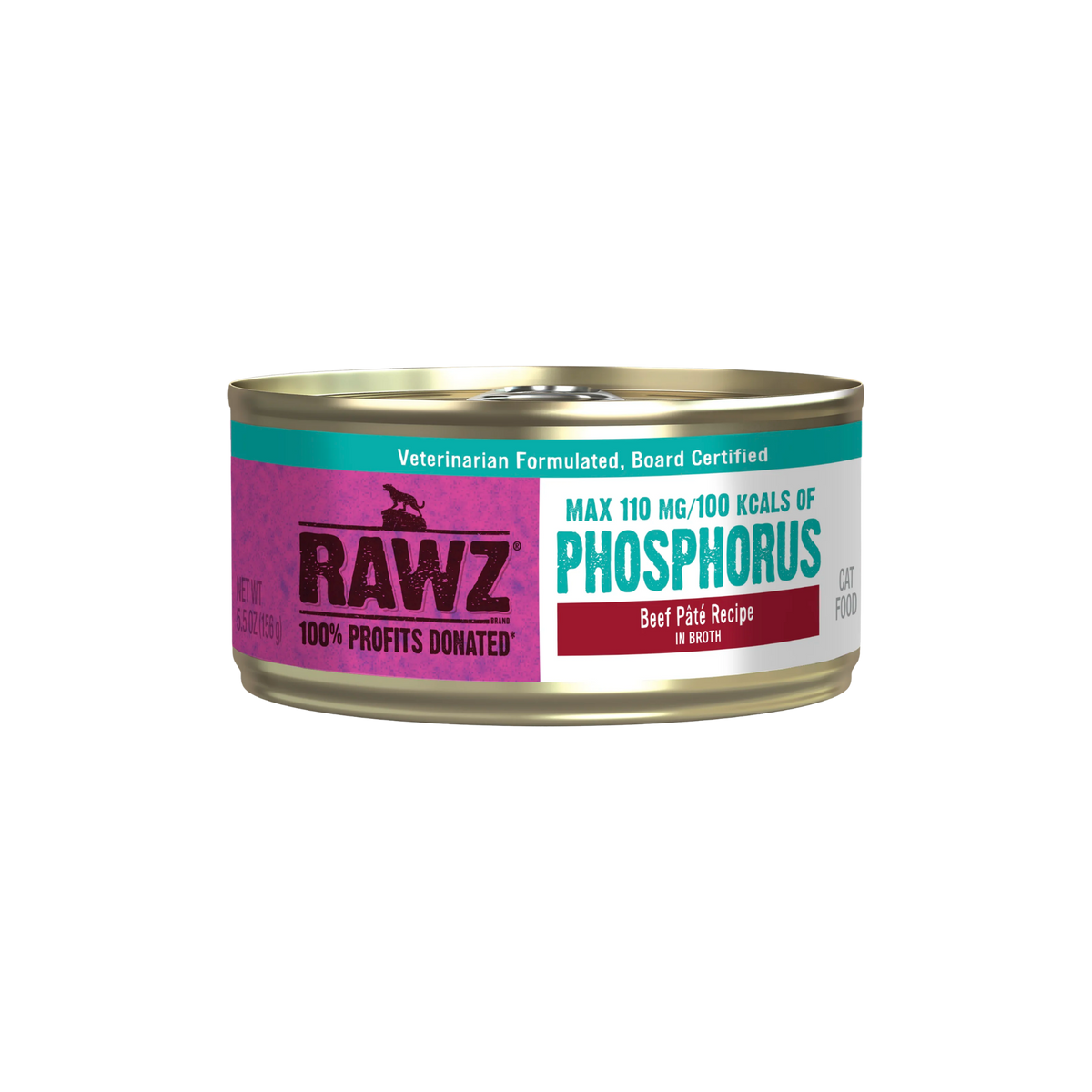 Rawz Lower Phosphorus Beef Wet Cat Food, 5.5oz