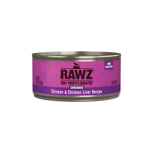 Rawz Shredded Chicken & Chicken Liver Wet Cat Food, 3oz
