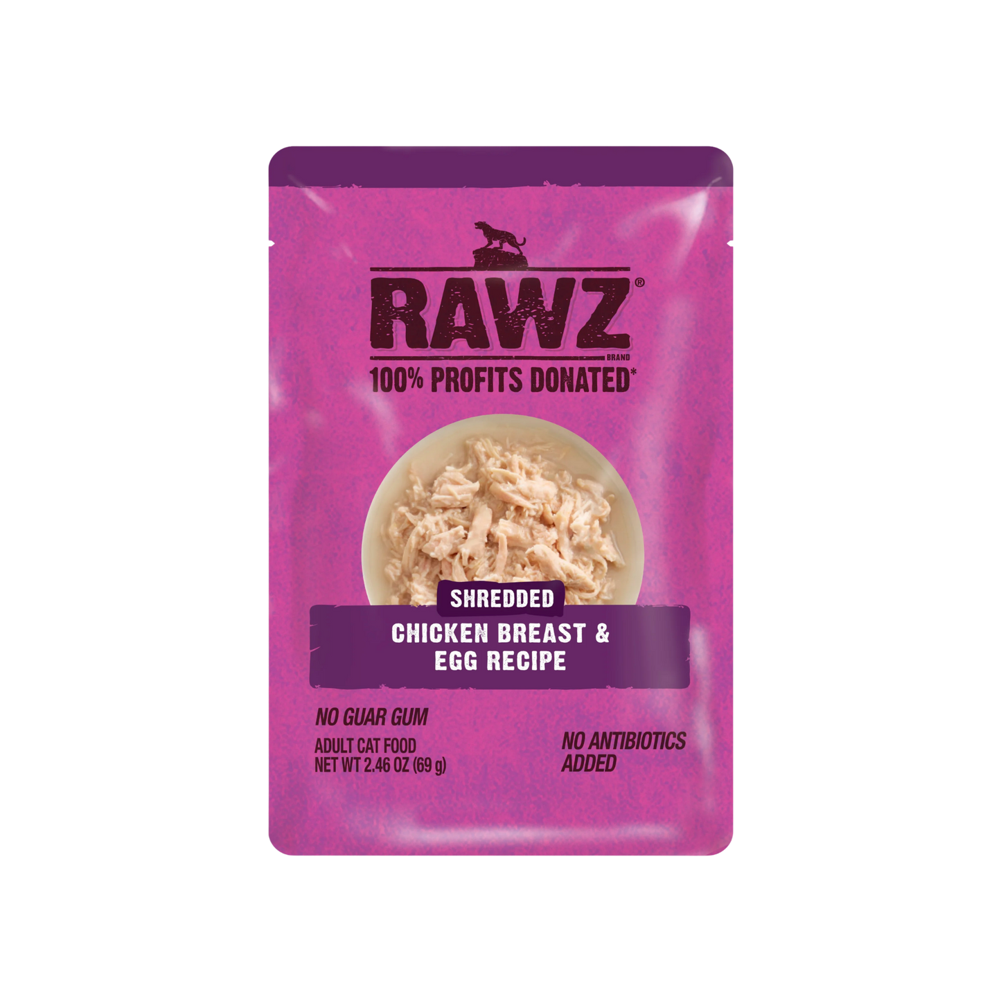 Rawz Shredded Pouch Chicken Breast & Egg Wet Cat Food, 2.46oz