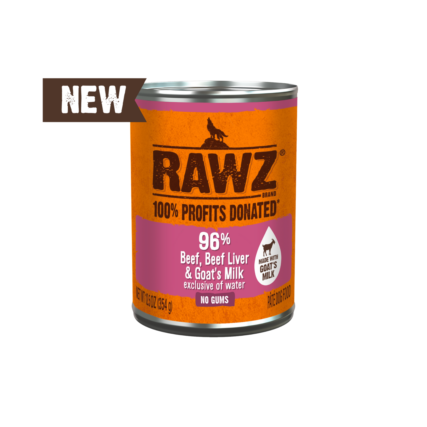 Rawz With Goat's Milk 96% Beef & Beef Liver Dog Food