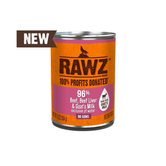 Rawz With Goat's Milk 96% Beef & Beef Liver Dog Food