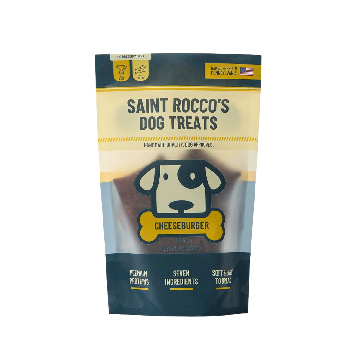 Saint Rocco's Cheeseburger Dog Treats, 8oz