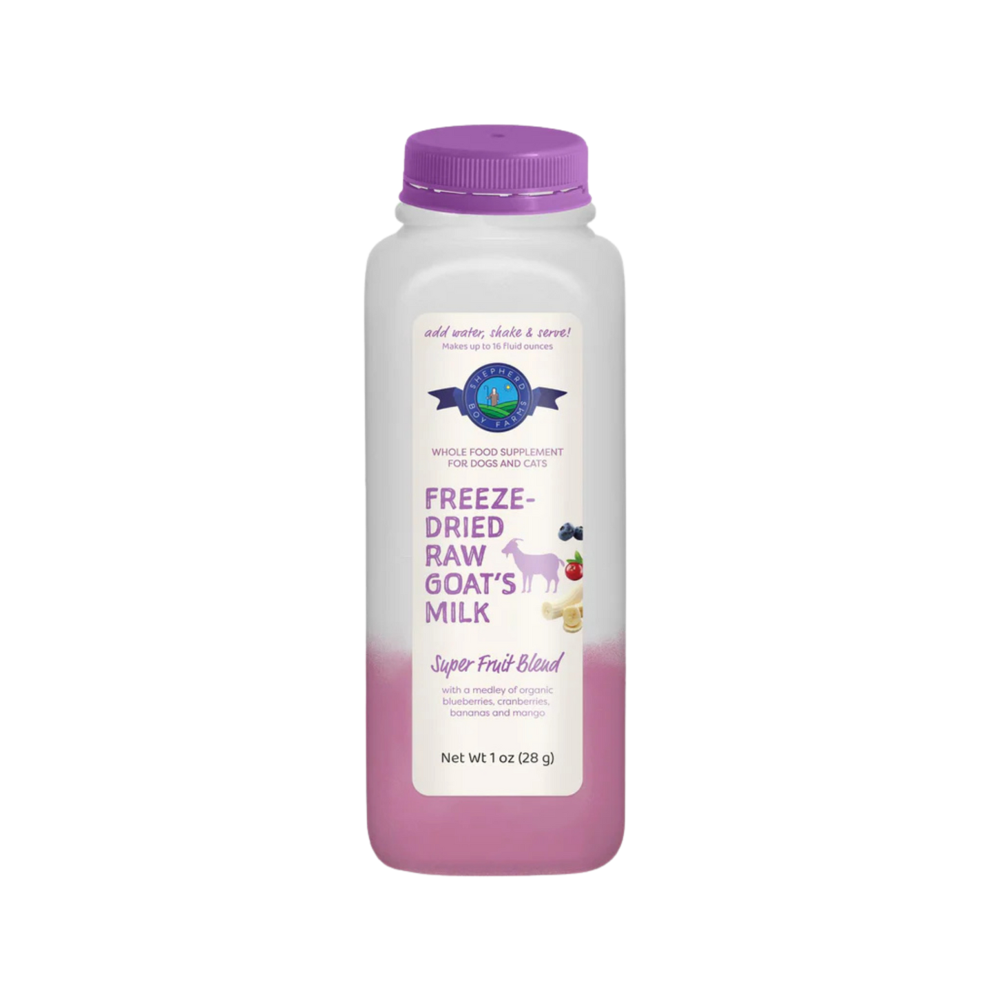 Shepherd Boy Farms Super Fruit Blend Freeze-Dried Raw Goat's Milk for Dogs & Cats