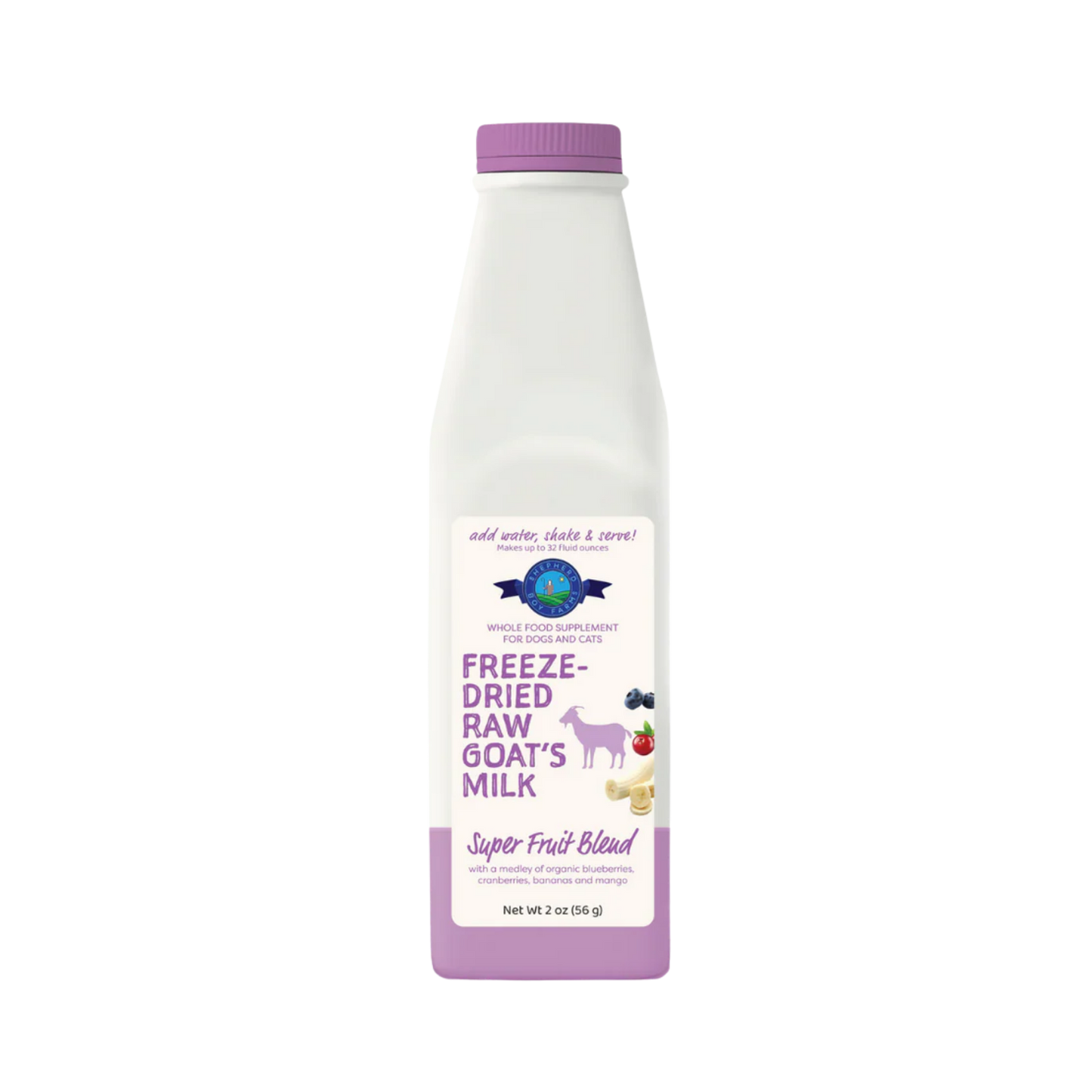 Shepherd Boy Farms Super Fruit Blend Freeze-Dried Raw Goat's Milk for Dogs & Cats