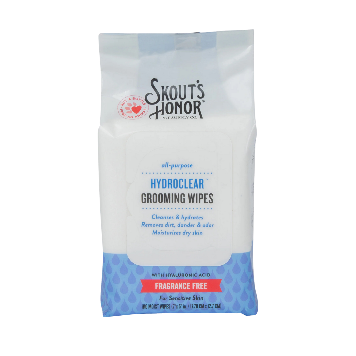Skout's Honor HydroClear Grooming Wipes Fragrance Free, 100 Wipes
