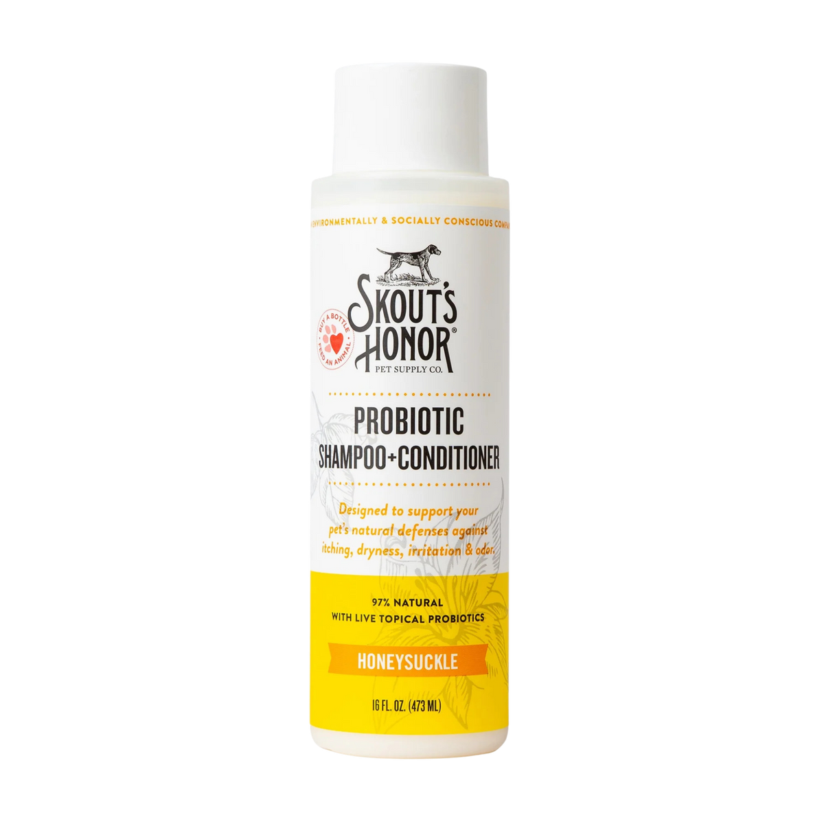 Skout's Probiotic Shampoo + Conditioner Honeysuckle, 16oz