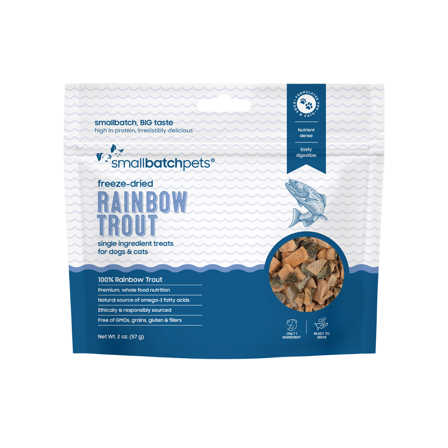 Smallbatch Freeze Dried Rainbow Trout for Dogs & Cats