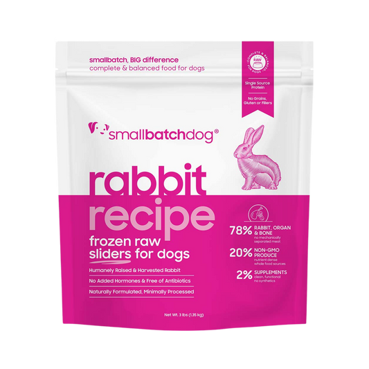 Smallbatch Frozen Raw Rabbit Recipe Sliders Dog Food