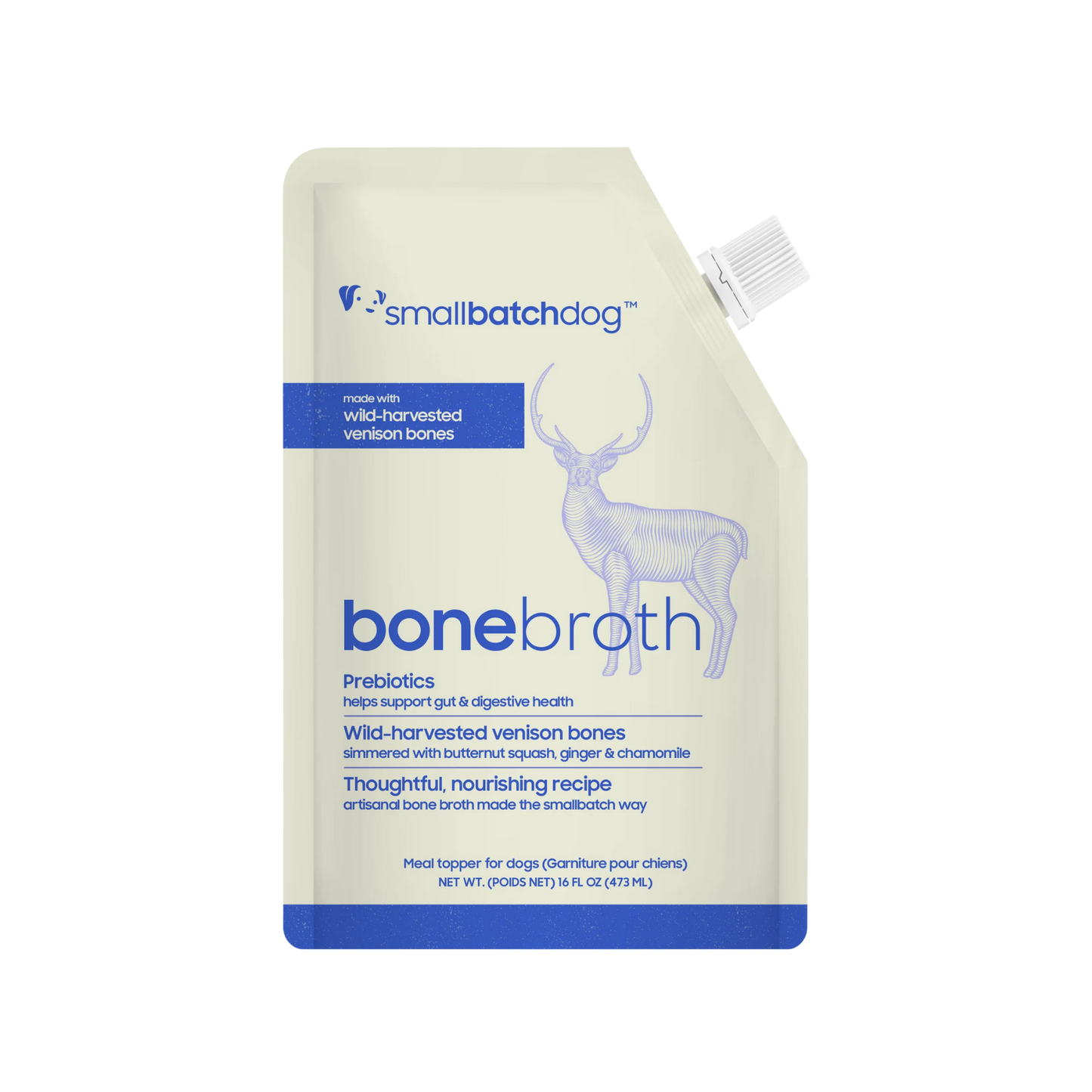 Smallbatch Frozen Wild-Caught Venison Bone Broth for Dogs & Cats