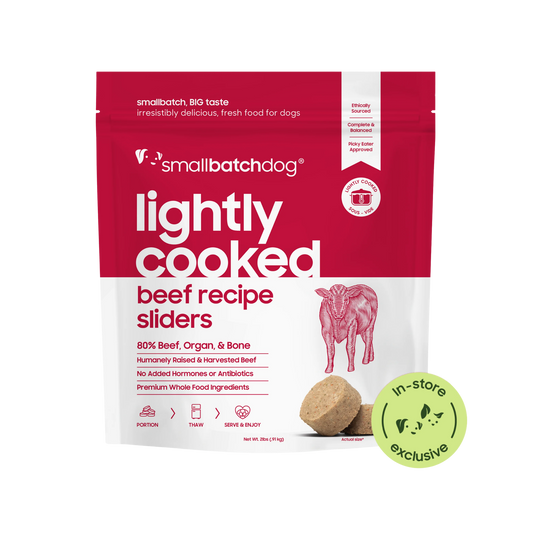 Smallbatch Lightly Cooked Beef Sliders for Dogs