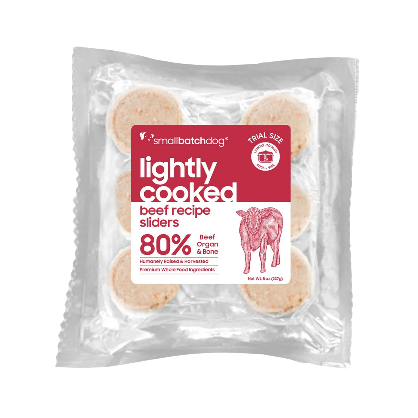 Smallbatch Lightly Cooked Beef Sliders for Dogs