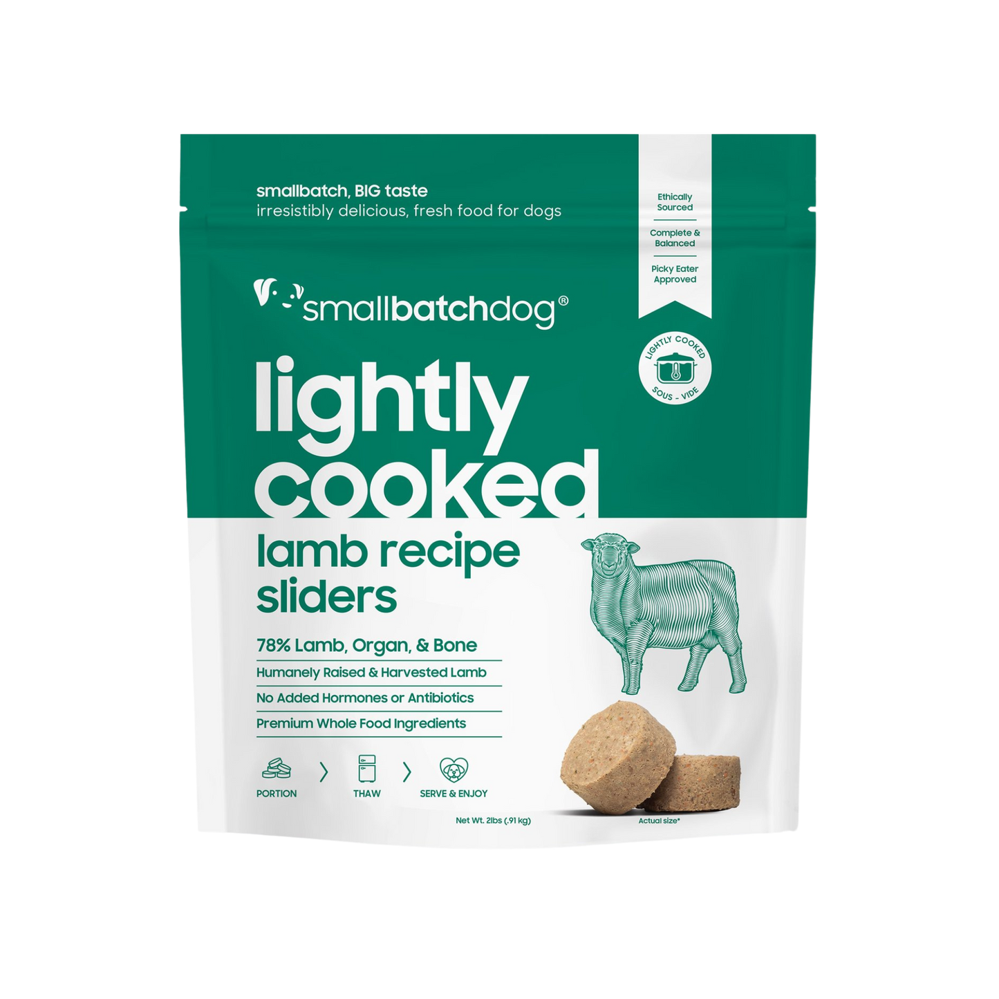 Smallbatch Lightly Cooked Lamb Recipe Sliders for Dogs