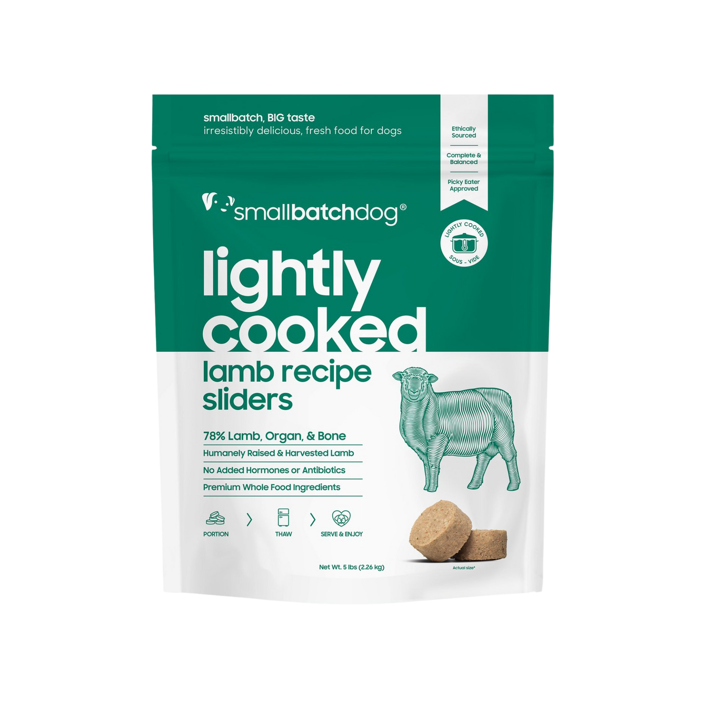 Smallbatch Lightly Cooked Lamb Recipe Sliders for Dogs
