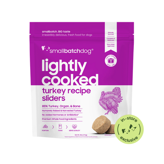 Smallbatch Lightly Cooked Turkey Sliders for Dogs
