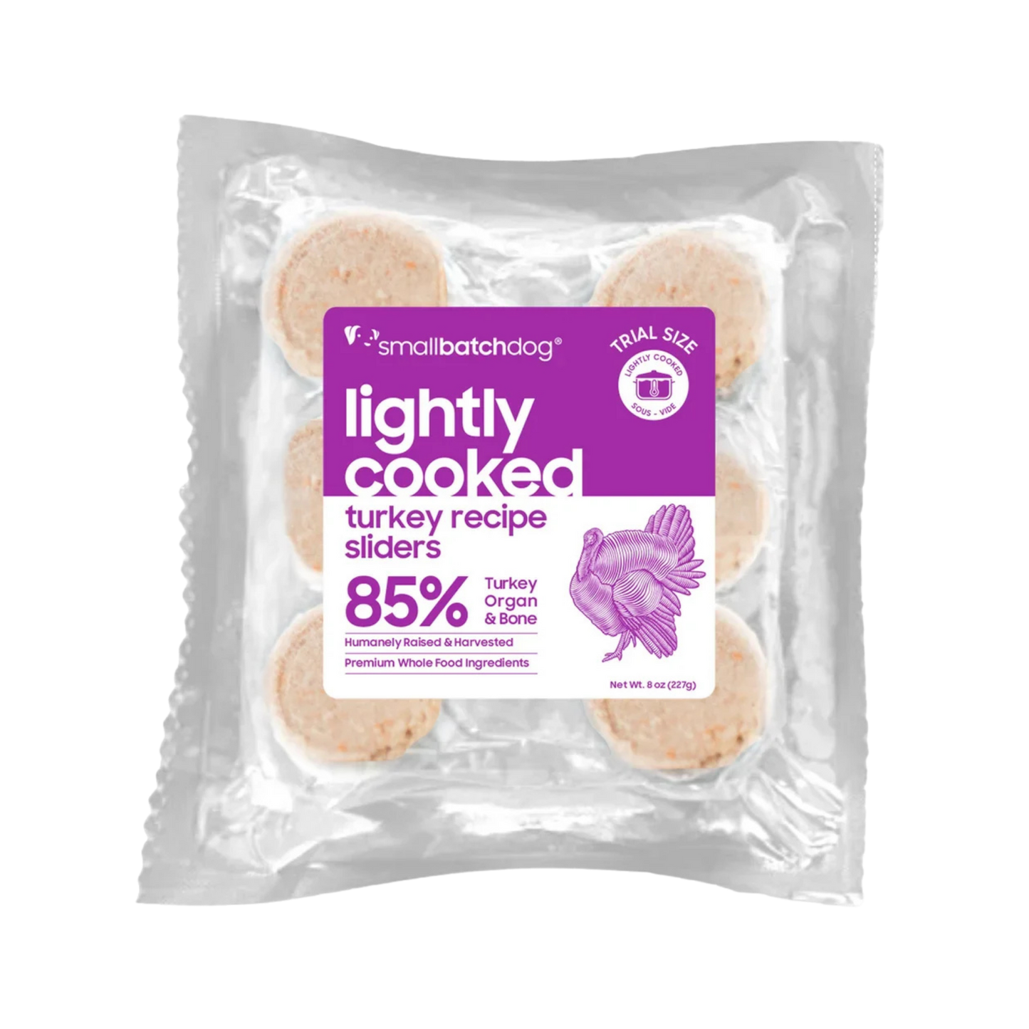 Smallbatch Lightly Cooked Turkey Sliders for Dogs