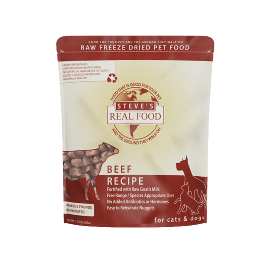 Steve's Real Food Freeze-Dried Beef Recipe Nuggets For Dogs & Cats