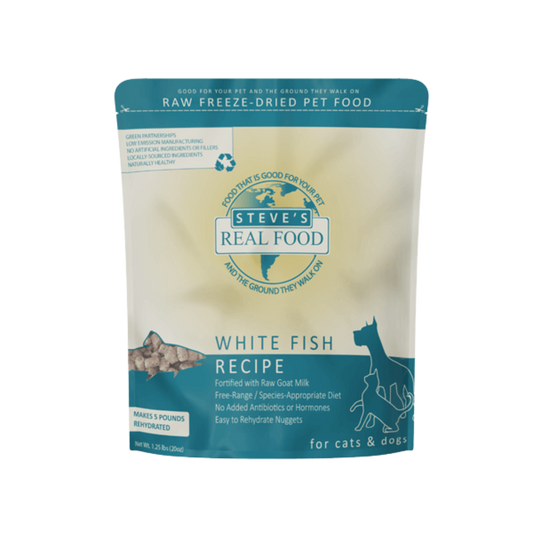 Steve's Real Food Freeze-Dried Raw Whitefish Recipe Nuggets for Dogs & Cats