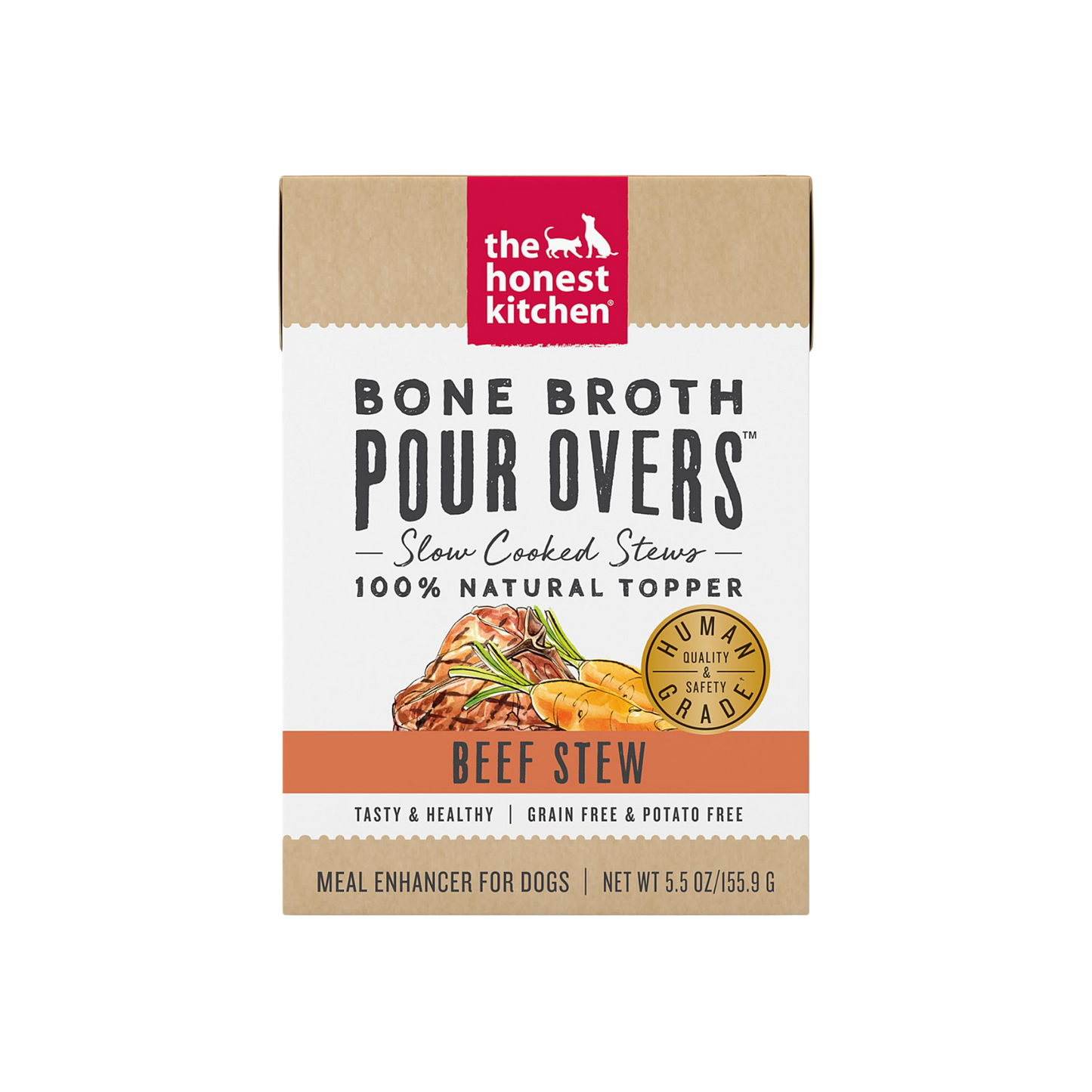 The Honest Kitchen Beef Stew Bone Broth Pour Overs Topper, 5.5oz