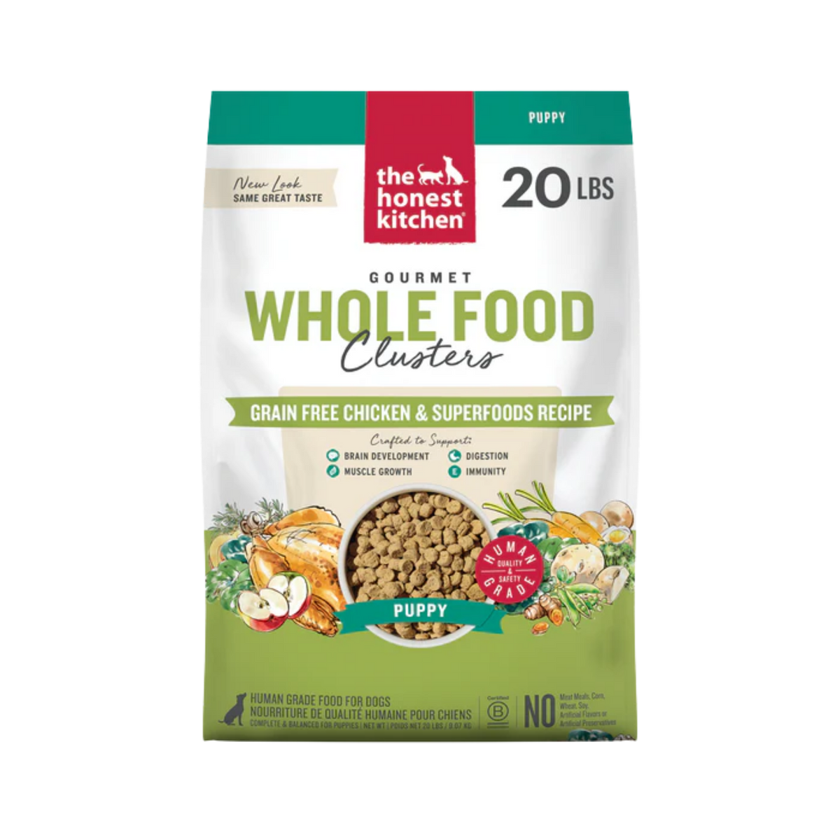 The Honest Kitchen Grain Free Chicken Clusters for Puppies Dry Dog Food