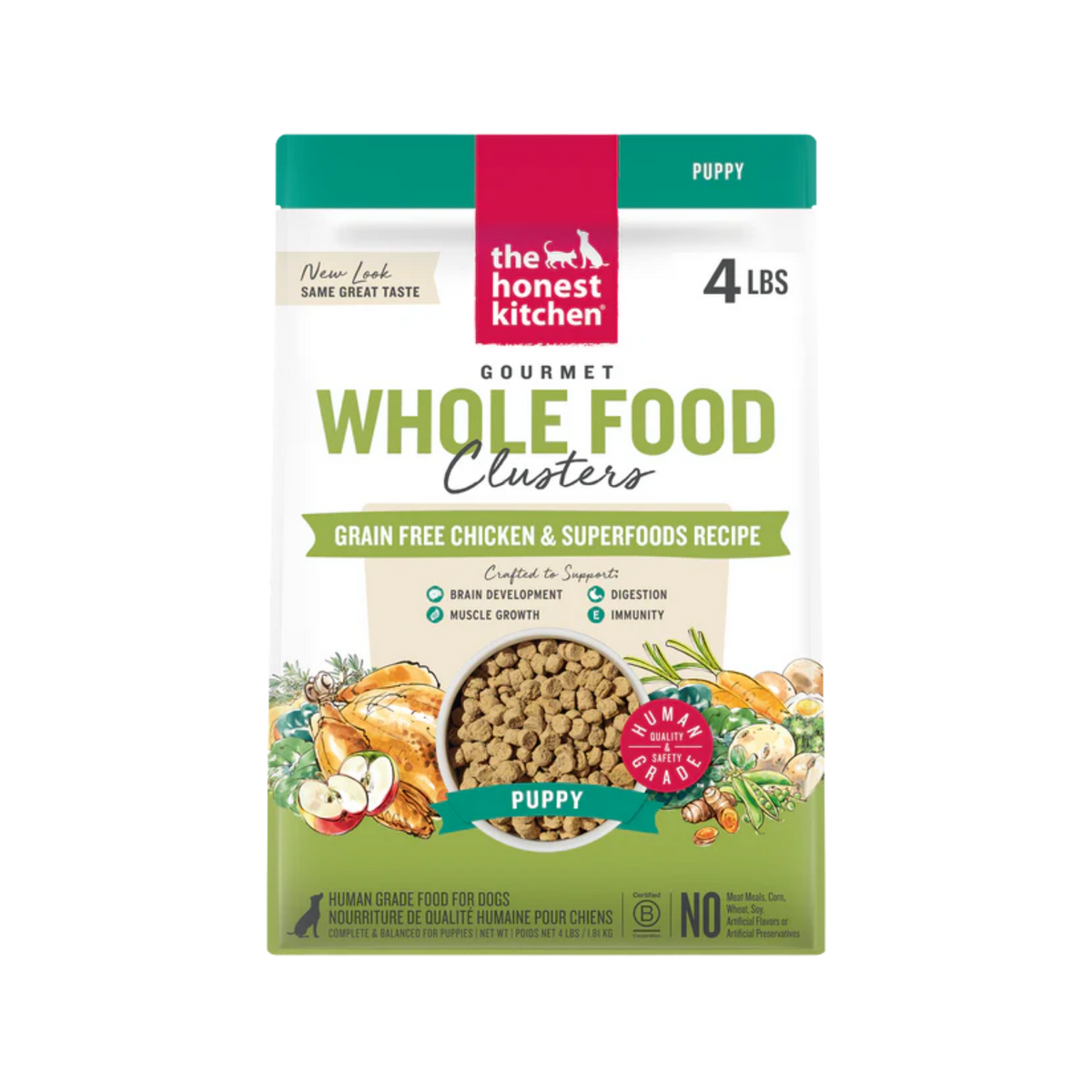 The Honest Kitchen Grain Free Chicken Clusters for Puppies Dry Dog Food