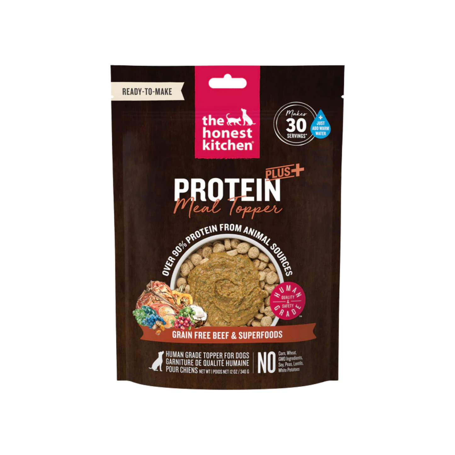 The Honest Kitchen Protein Plus+ Grain Free Beef with Superfoods Topper
