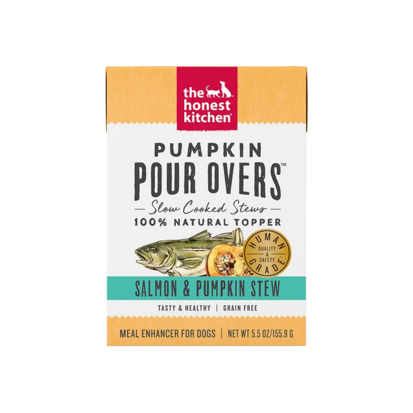 The Honest Kitchen Salmon & Pumpkin Stew Bone Broth Pour Overs Topper, 5.5oz