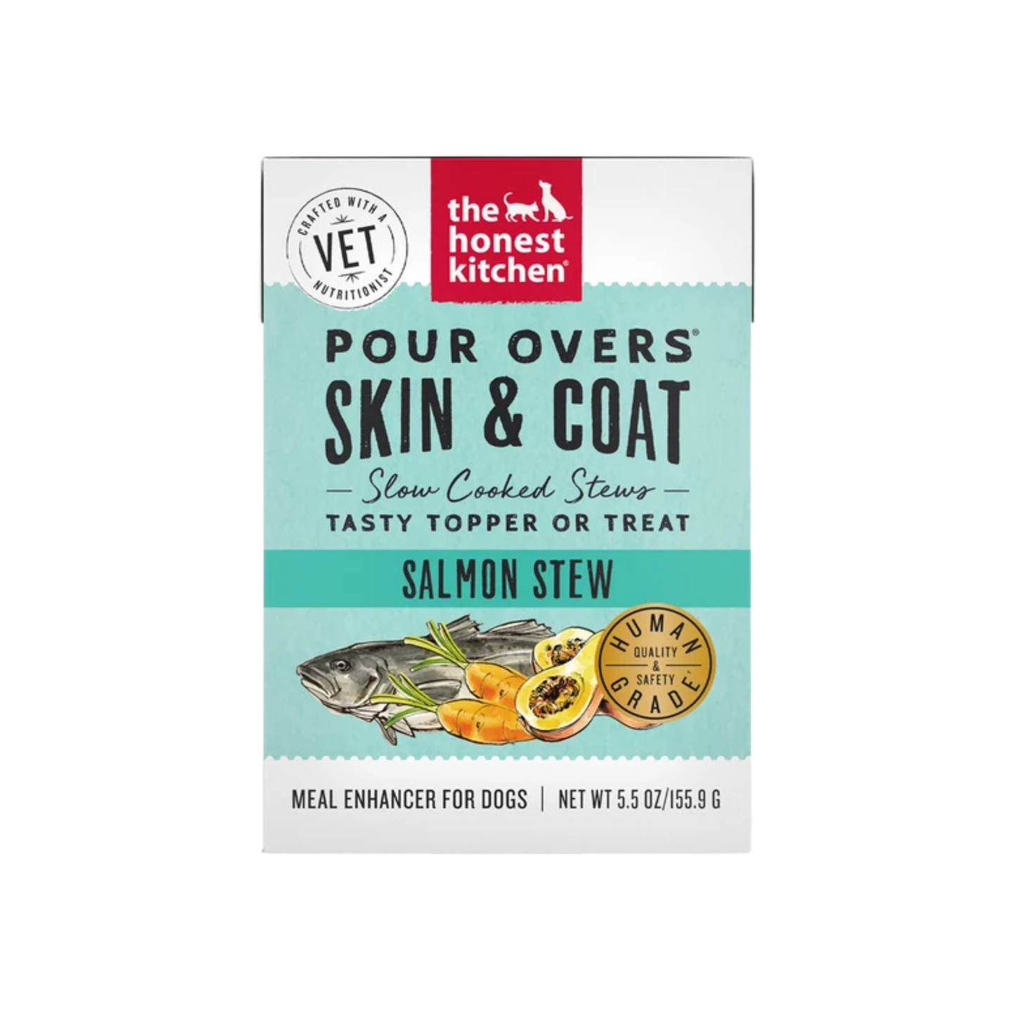 The Honest Kitchen Skin & Coat Support Functional Pour Overs Salmon Stew Topper, 5.5oz