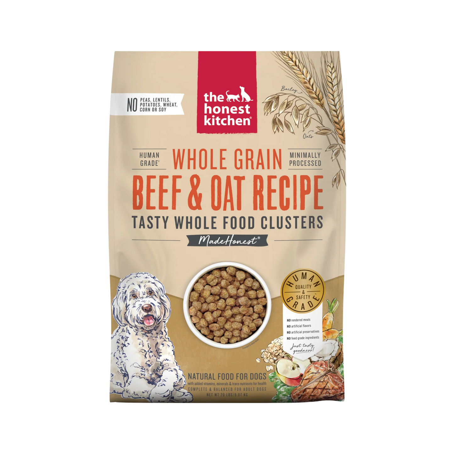 The Honest Kitchen Whole Grain Beef Clusters Dry Dog Food