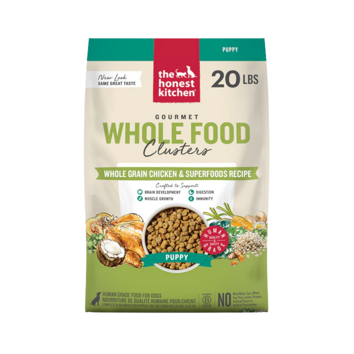 The Honest Kitchen Whole Grain Chicken Clusters for Puppies Dry Dog Food