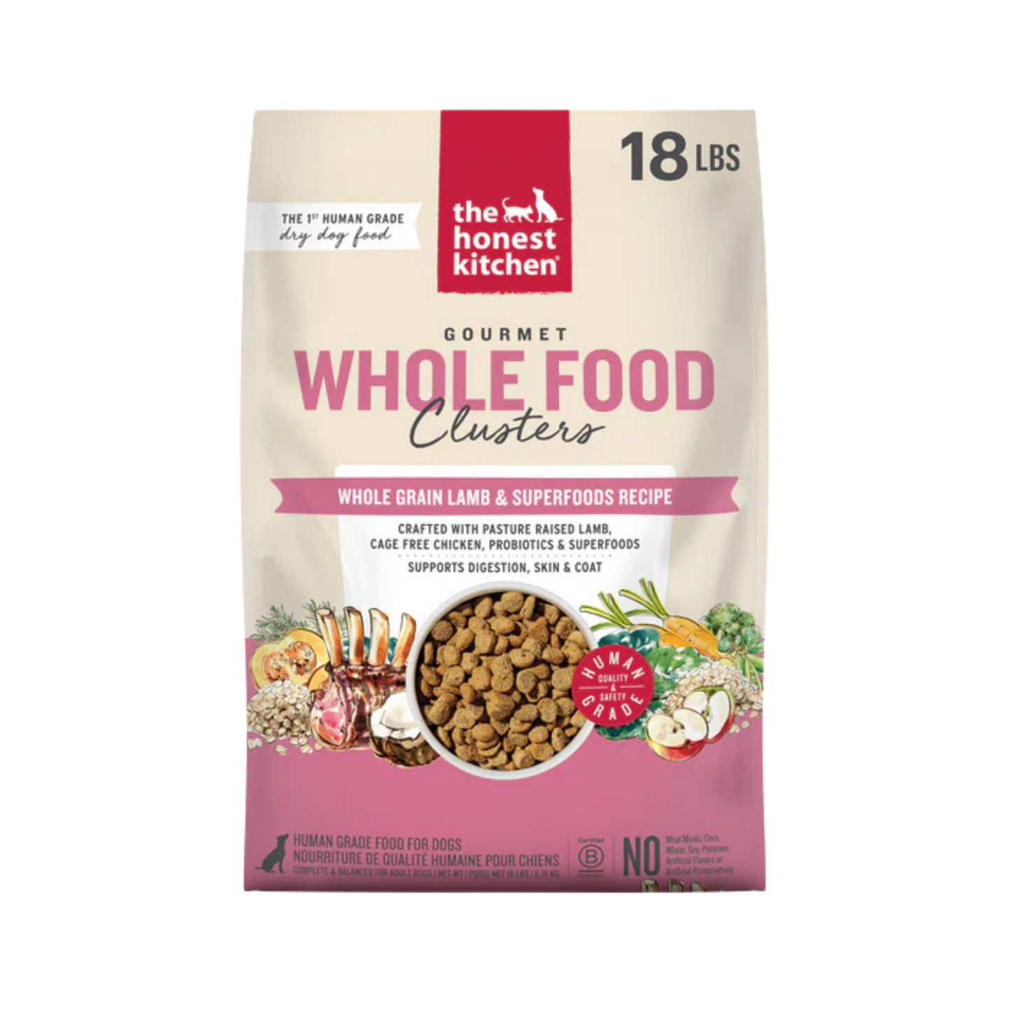 The Honest Kitchen Whole Grain Lamb Clusters Dry Dog Food