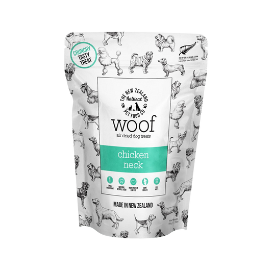 The New Zealand Natural Pet Food Co. Woof Chicken Neck Air-Dried Dog Treats
