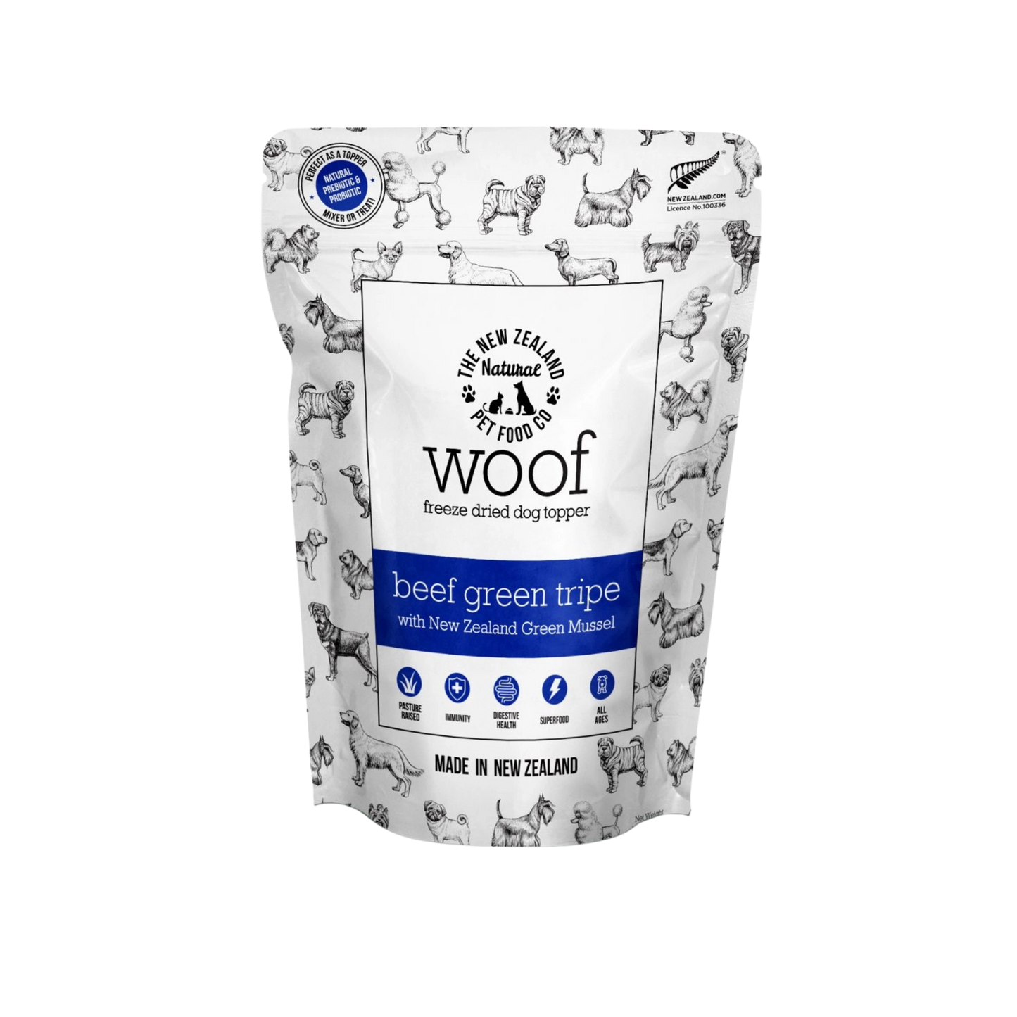 The New Zealand Natural Pet Food Co. Woof Freeze-Dried Beef Green Tripe
