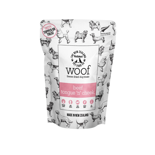 The New Zealand Natural Pet Food Co. Woof Freeze-Dried Beef Tongue 'n' Cheek