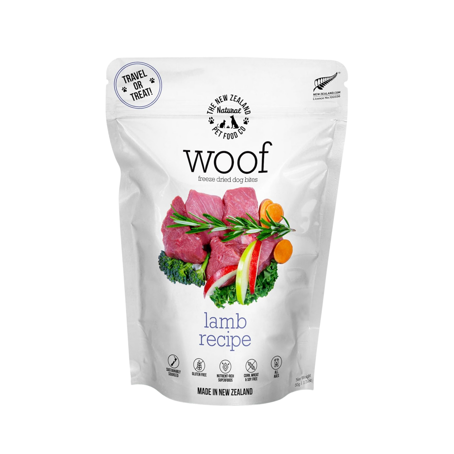 The New Zealand Natural Pet Food Co. Woof Freeze-Dried Raw Lamb Dog Food