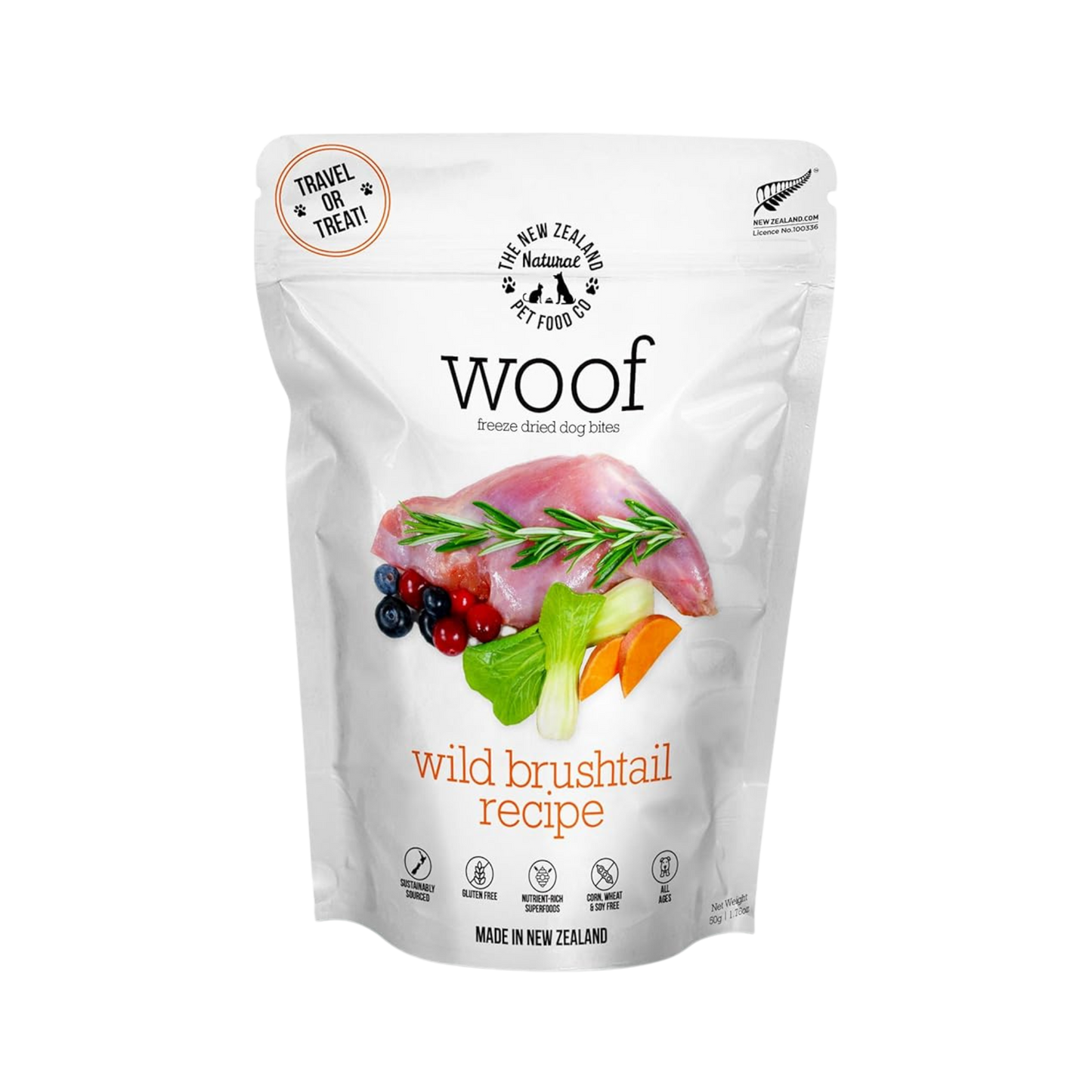 The New Zealand Natural Pet Food Co. Woof Freeze-Dried Raw Wild Brushtail